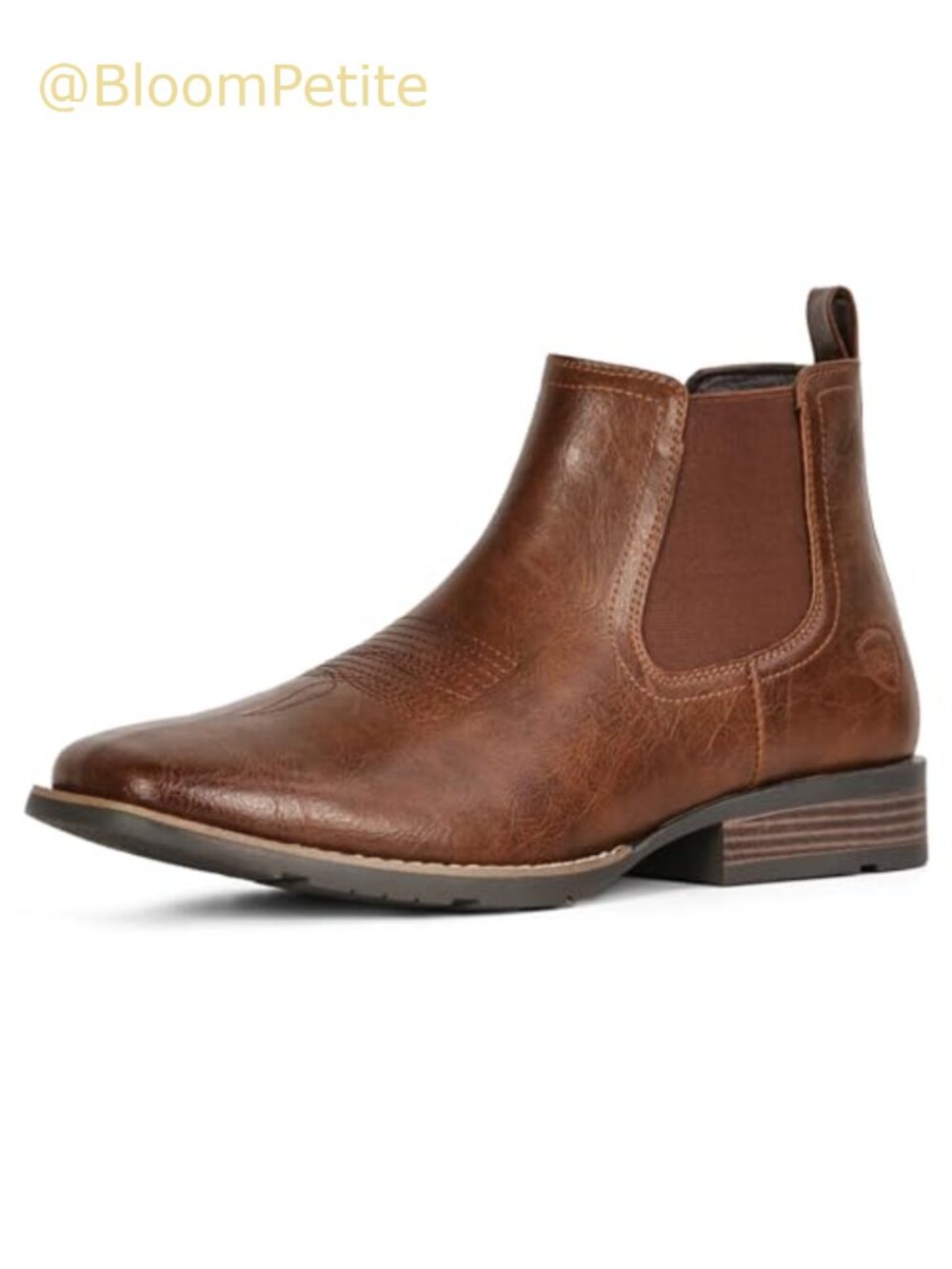 Men's Western Ankle Boots Faux Leather Chelsea Pull On Casual Dress